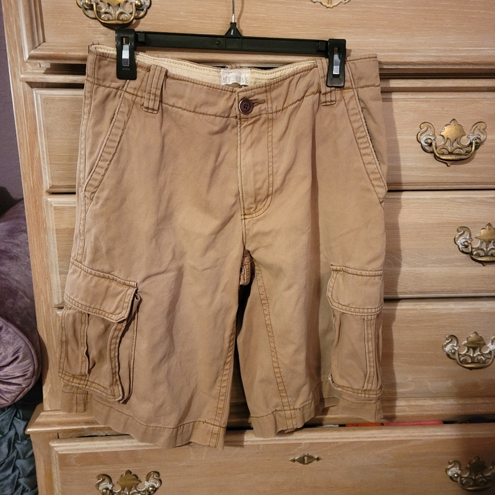 Aeropostale Khaki Cargo Shorts with Drawstring Waist Size 29